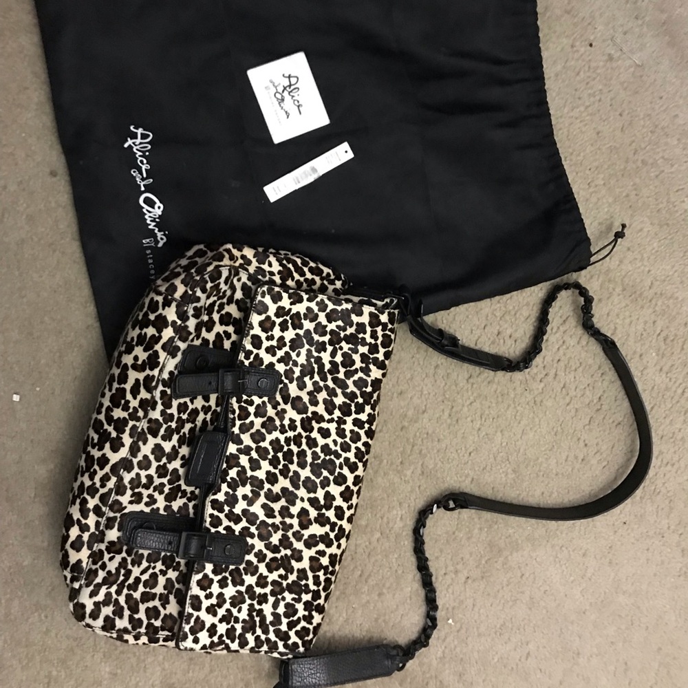 Alex and Olivia leopard print messenger bag